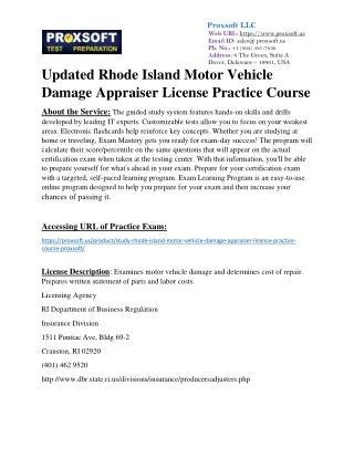Updated Rhode Island Motor Vehicle Damage Appraiser License Practice Course