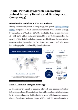 Digital Pathology Market Analysis, Statistics By Top Companies 2023 to 2033