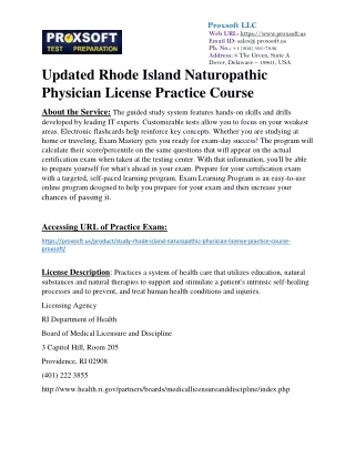 Updated Rhode Island Naturopathic Physician License Practice Course