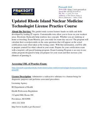 Updated Rhode Island Nuclear Medicine Technologist License Practice Course