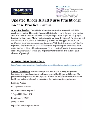 Updated Rhode Island Nurse Practitioner License Practice Course