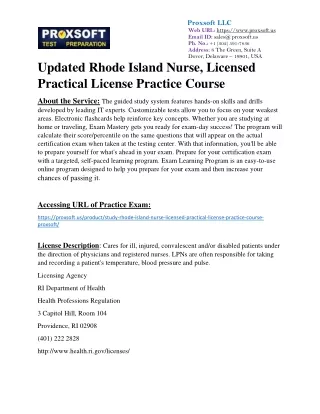 Updated Rhode Island Nurse, Licensed Practical License Practice Course