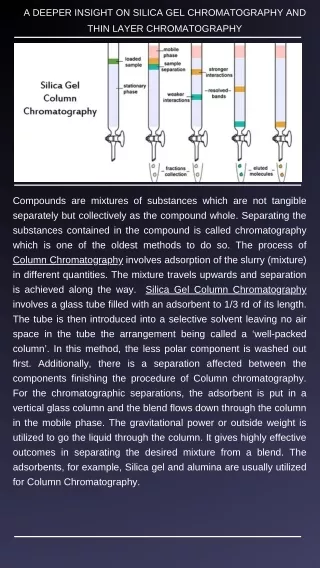 A Deeper Insight on Silica Gel Chromatography and Thin Layer Chromatography