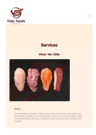 Services | Vida Foods | Export of High-Quality Products Worldwide