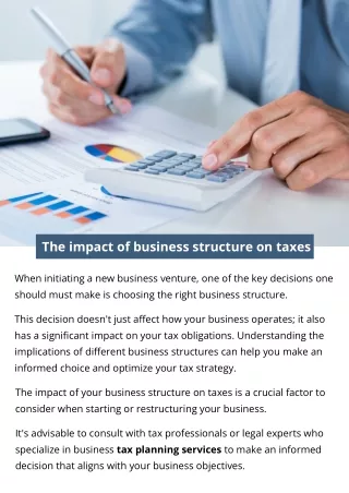 The impact of business structure on taxes