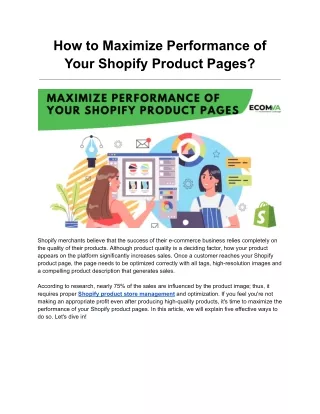 How to Maximize Performance of Your Shopify Product Pages