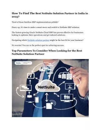 Best NetSuite Implementation Partner in India - Cinntra