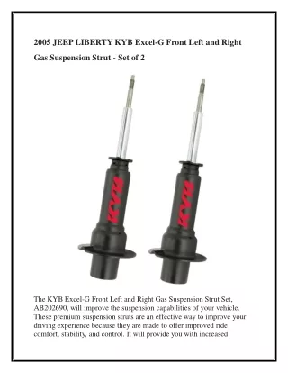 2005 JEEP LIBERTY KYB Excel-G Front Left and Right Gas Suspension Strut - Set of