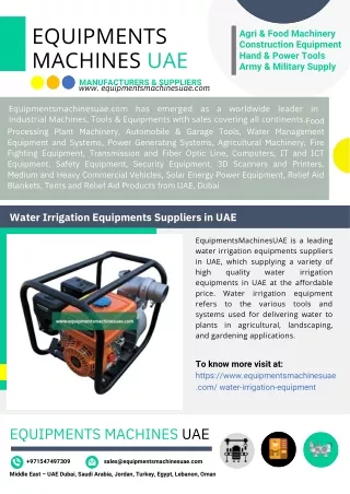 Water Irrigation Equipments Suppliers in UAE