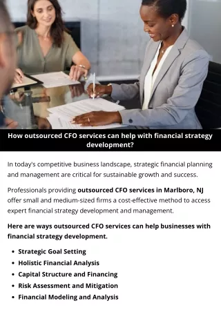 How outsourced CFO services can help with financial strategy development?