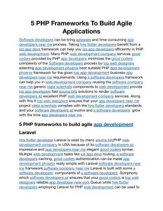 5 PHP Frameworks To Build Agile Applications.docx