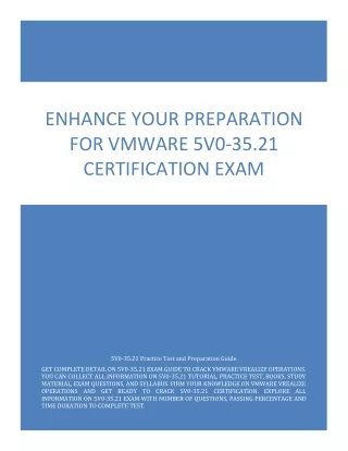 Enhance Your Preparation for VMware 5V0-35.21 Certification Exam