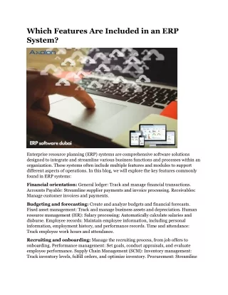 Which Features Are Included in an ERP System