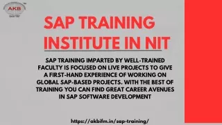 SAP training institute in NIT