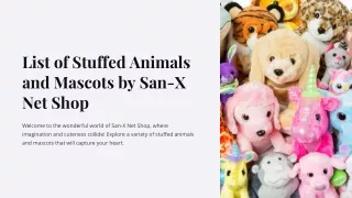 List of Stuffed Animals and Mascots by San-X Net Shop