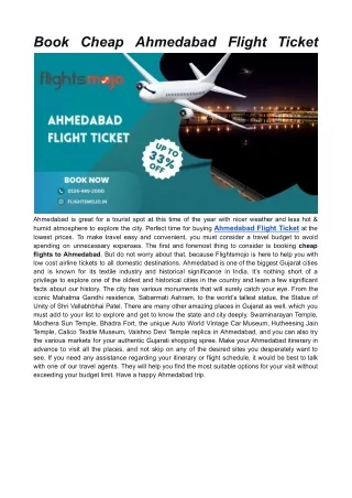 Book Cheap Ahmedabad Flight Ticket