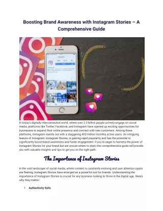 Boosting Brand Awareness with Instagram Stories – A Comprehensive Guide