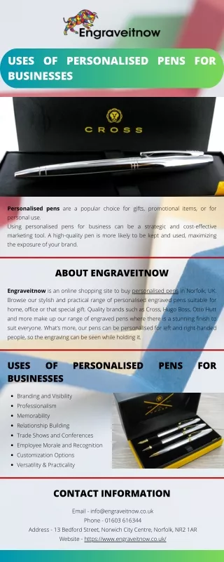 Uses of Personalised Pens for Businesses