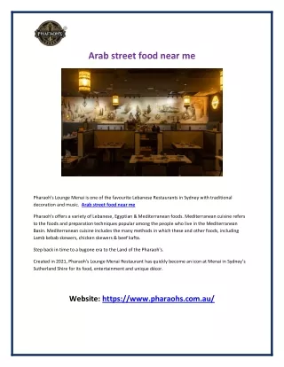 Arab street food near me