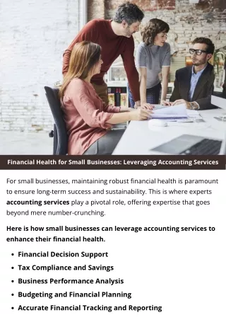 Financial Health for Small Businesses: Leveraging Accounting Services