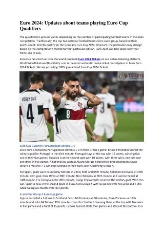 Euro 2024 Updates about teams playing Euro Cup Qualifiers