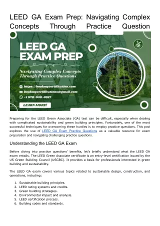 LEED GA Exam Prep_ Navigating Complex Concepts Through Practice Questions