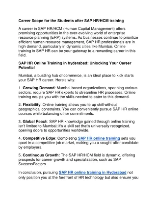 SAP HR/HCM training
