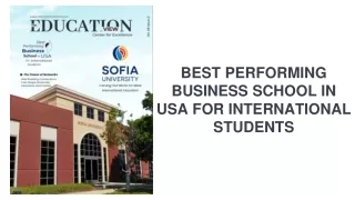 Best Performing Business School in USA for International Students August 2023