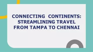 Flights From  Tampa To Chennai