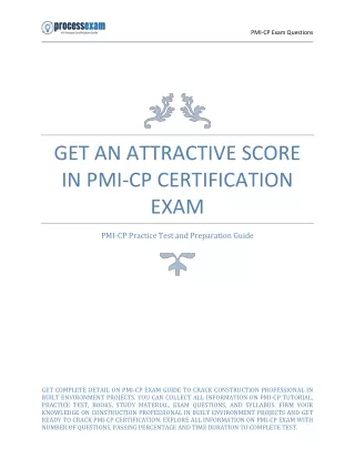 Get An Attractive Score in PMI-CP Certification Exam