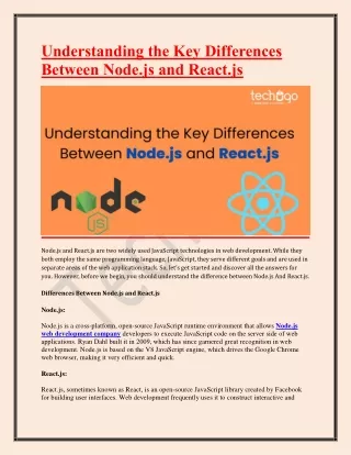 Understanding the Key Differences Between Node.js and React.js