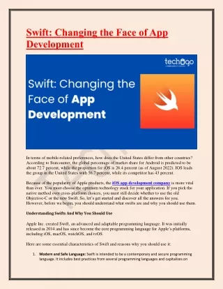 Swift-Changing the Face of App Development