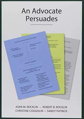 [PDF] DOWNLOAD An Advocate Persuades