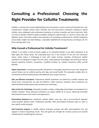 Consulting a Professional_ Choosing the Right Provider for Cellulite Treatments