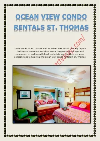 ocean view condo rentals St. Thomas