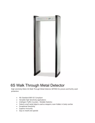 6S Walk Through Metal Detector