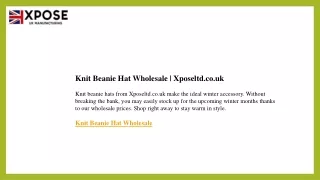 Knit Beanie Hat Wholesale  Xposeltd.co.uk