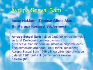 Avrupa Sosyal Şartı