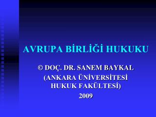 AVRUPA BİRLİĞİ HUKUKU