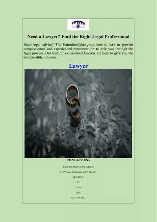 Need a Lawyer Find the Right Legal Professional