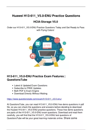 Essential Huawei H13-611_V5.0-ENU Practice Exam - Enhance Your Study Experience