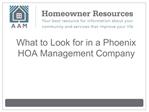 What to Look for in a Phoenix HOA Management Company
