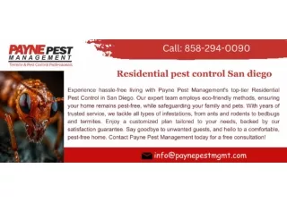 Residential pest control San diego