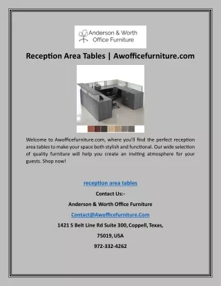 Reception Area Tables | Awofficefurniture.com