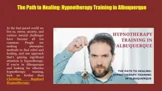 The Path to Healing Hypnotherapy Training in Albuquerque