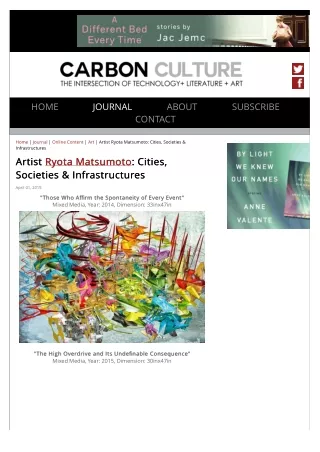 Artist Ryota Matsumoto - Cities, Societies & Infrastructures | Carbon Culture Review April 2015