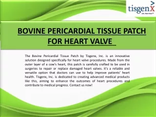 Bovine Pericardial Tissue Patch For Heart Valve