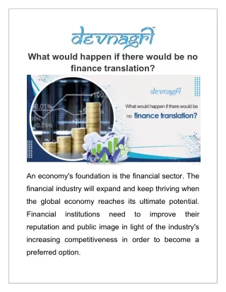 What would happen if there would be no finance translation?