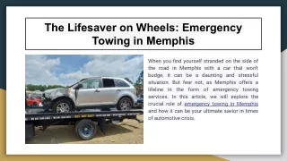 emergency towing in Memphis