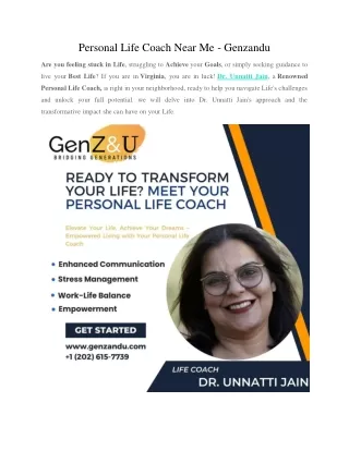 Personal Life Coach Near Me - Genzandu